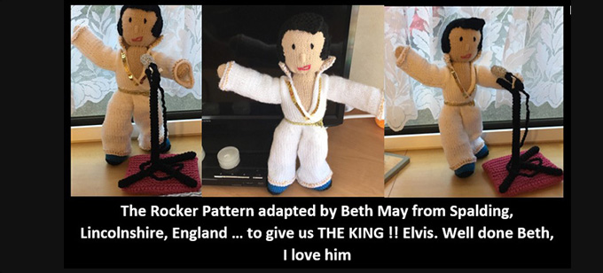Elvis Knitter Beth May  Knitting Pattern by elaine ecdesigns