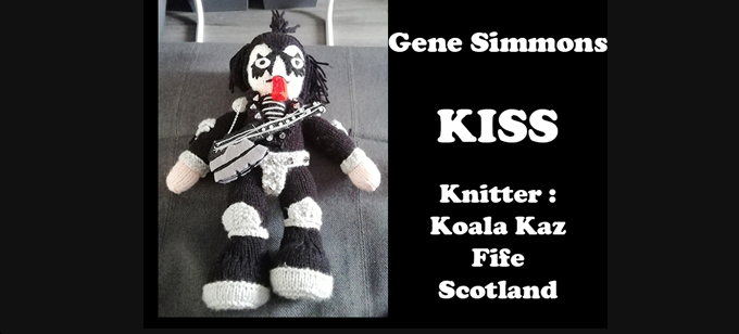 Gene Simmons KISS Knitting Pattern by elaine ecdesigns 