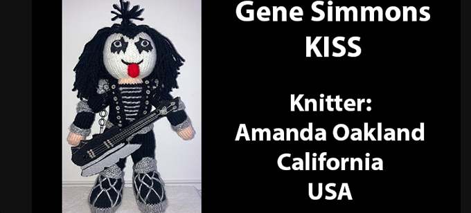 Gene Simmons KISS Knitter Amanda Knitting Pattern by elaine ecdesigns