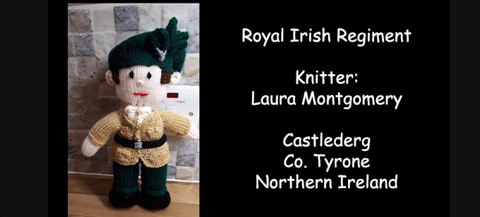 Royal Irish Regiment Knitter Laura Montgomery Knitting Pattern by Elaine ecdesigns