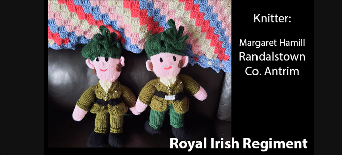 Royyal Irish Regiment Knitter Margsaret Hamill Knitting Pattern by elaine ecdesigns