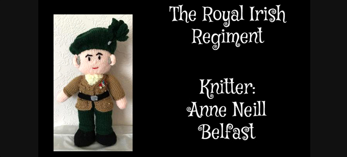 Royal Irish Regiment knitter EAnne Neill Knitting Pattern by Elaine ecdesigns