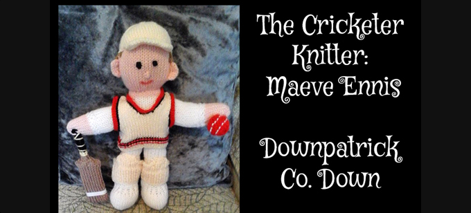 Cricketer Knitter Maeve Ennis Knitting Pattern by elaine ecdesigns