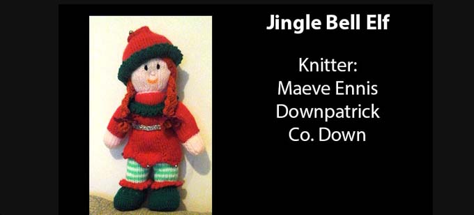 Christmas Elf Knitter Maeve Ennis Knitting Pattern by elaine ecdesigns 