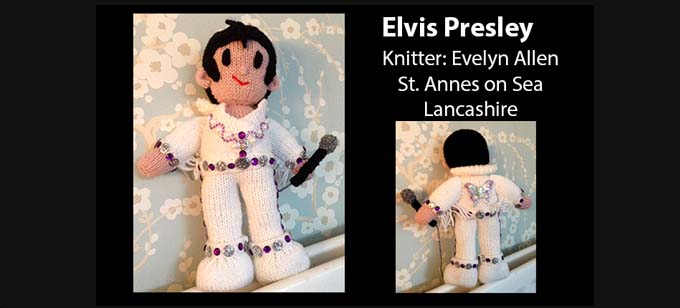 Elivis Knitter Evelyn Allen Knitting Pattern by elaine ecdesigns