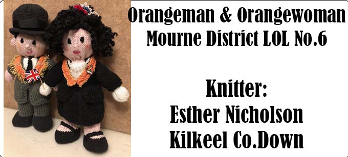 The Orsangeman & Orange Women Knitter Esther Nicholson Pattern by Elaine https://ecdesigns.co.uk