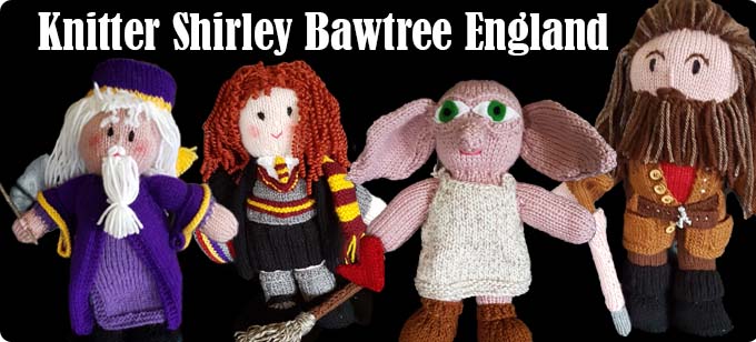 Characters from Harry Potter, knitter Shirley Bawtree England