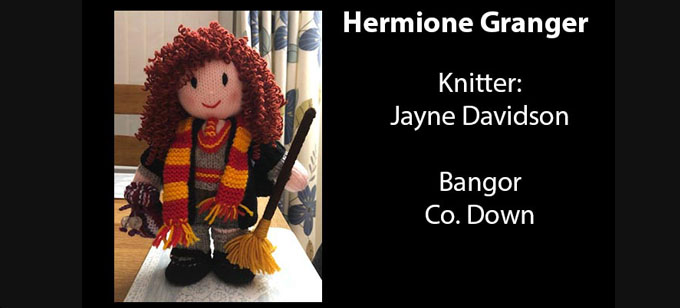 Hermione Granger Knitter Jayne Davidson Knitting Pattern by Elaine ecdesigns