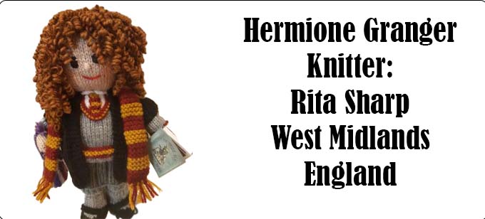 The Hermione Knitter Rita Sharp, West Midlands. Knitting Pattern by Elaine https://ecdesigns.co.uk