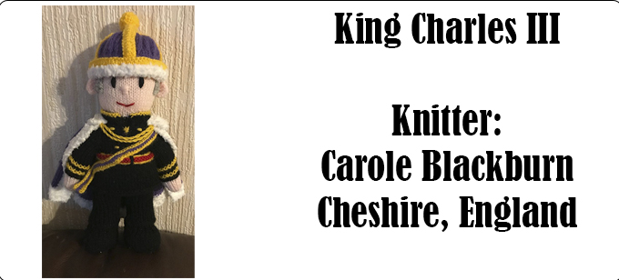 King Charles III Knitter Carole Blackburn Knittting Pattern by Elaine https://ecdesigns.co.uk