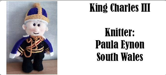 King Charles III Knitter Paula Enyon South Wales Knitting Pattern by Elaine https://ecdesigns.co.uk