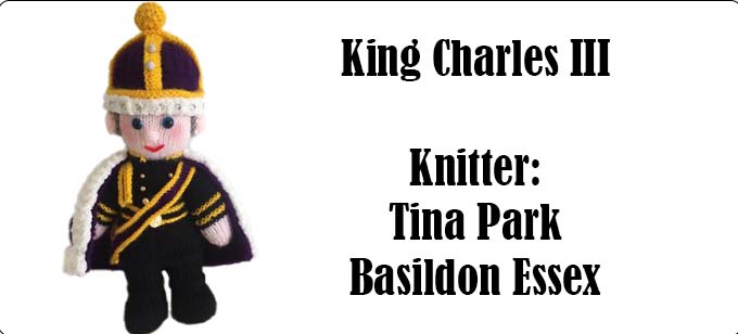 King Charles III - Knitter Tina Park - Knitting Pattern by Elaine https://ecdesigns.co.uk