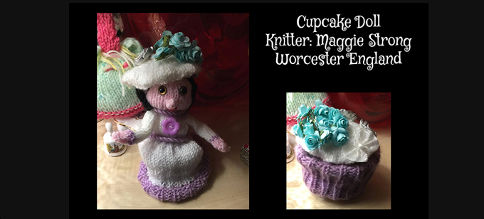 Cupcake Doll Knitter Maggie Strong Knitting Pattern by elaine ecdesigns
