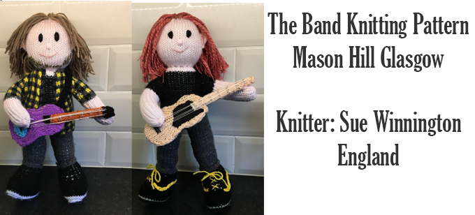 Mason Hill Glasgow Band Knitter Sue Winnington - The Band Knitting Pattern by Elaine ecdesigns