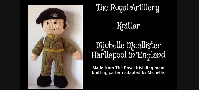 Royal Artillery Knitter Michelle McAllister Knitting Pattern by elaine ecdesigns
