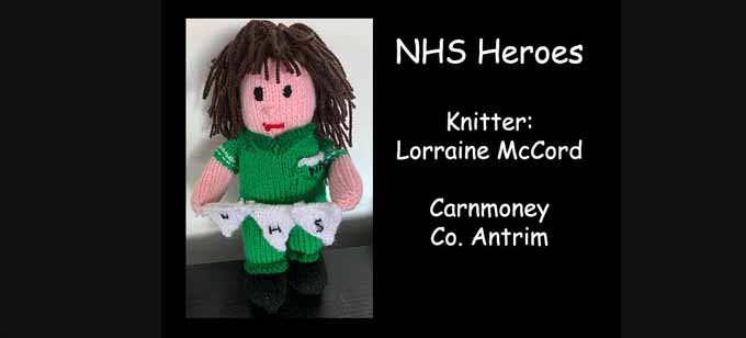 NHS Nurse Knitter Lorraine McCord  Knitting Pattern by elaine ecdesigns
