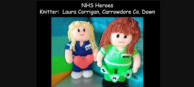 NHS Nurse Knitter Laura Corrigan Knitting Pattern by elaine ecdesigns