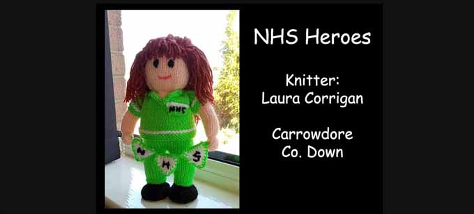 NHS Nurse Knitter Laura Corrigan  Knitting Pattern by elaine ecdesigns