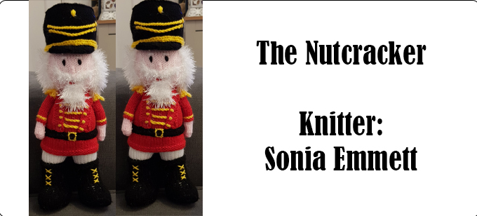 the nutcrackers Knitter Sonia Emmett- Knitting Pattern by Elaine https://ecdesigns.co.uk