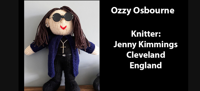 Ozzy Osbourne Knitter Jenny Kimmings Knitting Pattern by Elaine ecdesigns