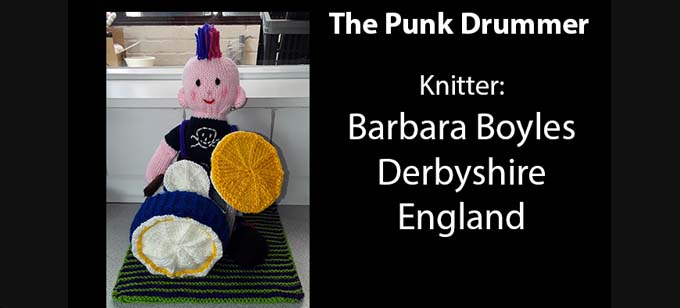 Punk Drummer Knitter Barbrsa Boyles Knitting Pattern by elaine ecdesigns