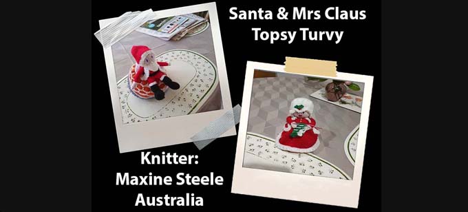 Santa & Mrs Claus Knitter Maxine Steele Knitting Pattern by elaine ecdesigns