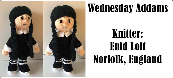 Wednesday Addams Knitter Enid Loft - Knitting Pattern by Elaine https://ecdesigns.co.uk