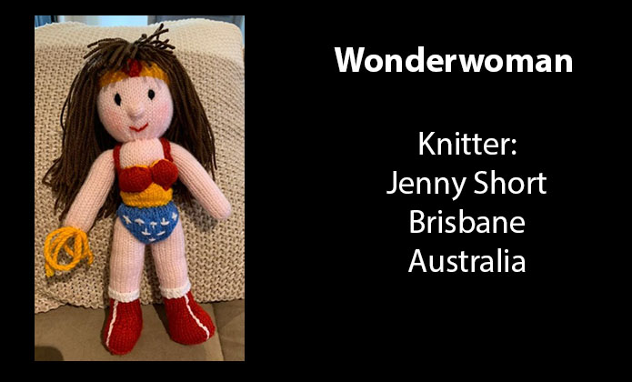 Wonderwoman Knitter Jenny Short Knitting Pattern by elaine ecdesigns