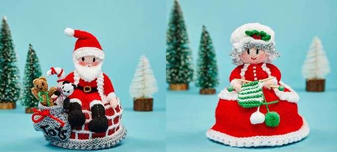 Santa & Mrs Claus Topsy Turvy  Knitting Pattern by elaine https://ecdesigns.co.uk