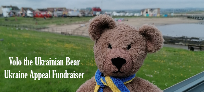 YOLO Bear - Ukraine Appeal Fundraiser Knitting Pattern by elaine https://ecdesigns.co.uk