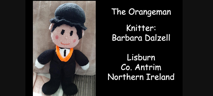 Orangeman Knitter Barbara Dalzell Knitting Pattern by elaine ecdesigns
