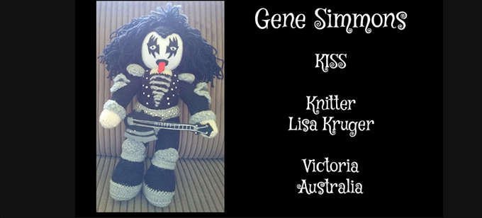 Gene Simmons KISS knitter Lisa Kruger Knitting Pattern by Elaine ecdesigns