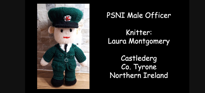 PSNI Male Officer Knitter Laura Montogomery Knitting Pattern by elaine ecdesigns
