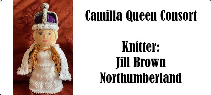 Camilla Queen Consort Knitter Jill Brown Northumberland, Knitting Pattern Design by Elaine https://ecdesigns.co.uk