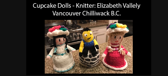 Cupcake Dolls Knitter Elizabeth Vallely Knitting Pattern by elaine ecdesigns
