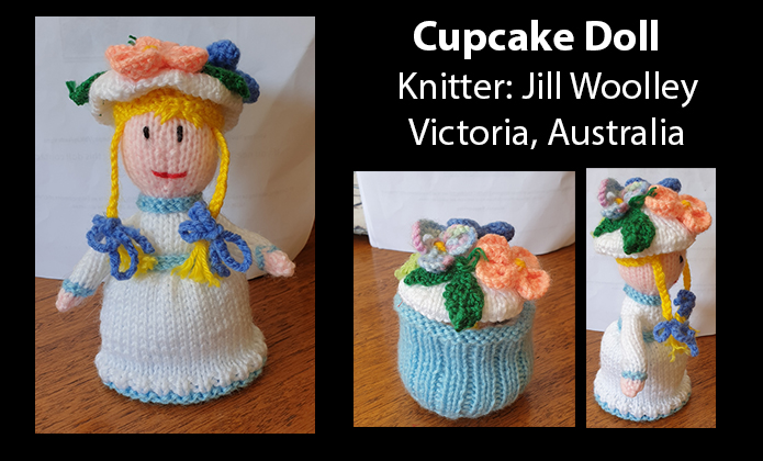 Cupcake Doll Knitter Jill Woolley Knitting Pattern by elaine ecdesigns