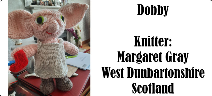  Dobby, knitter Margaret Gray Scotland Knitting Pattern by Elaine ecdesigns