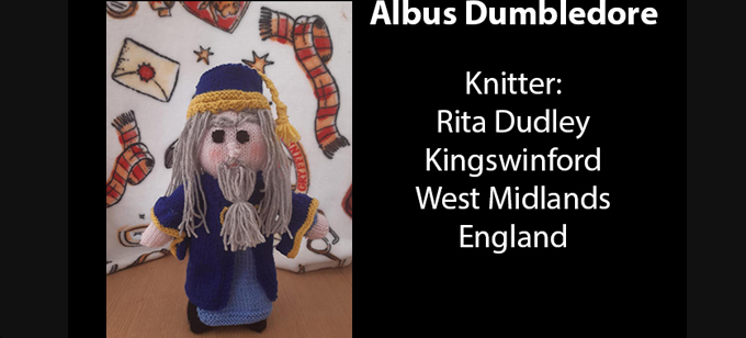 Dumbledore Knitter Rita Dudley  Knitting Pattern by elaine ecdesigns