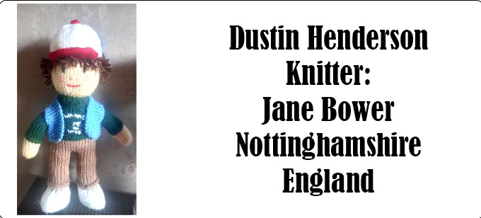 Dustin Henderson Stranger Things Knitter Jane Bower Knitting Pattern by Elaine https://ecdesigns.co.uk