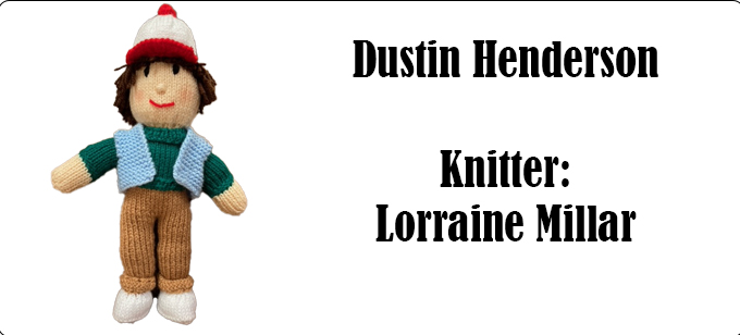 Dustin Henderson Knitter Lorraine Millar - Knitting Pattern by Elaine https://ecdesigns.co.uk