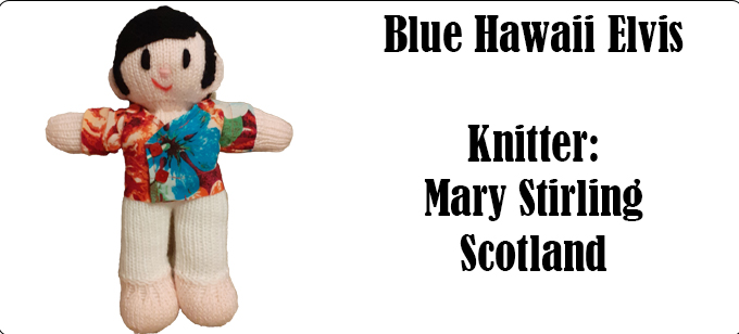Blue Hawaii Elvis Knitter Mary Stirling Knitting Pattern by Elaine https://ecdesigns.co.uk