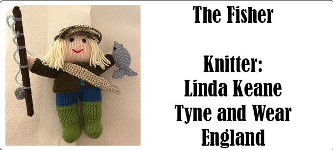 Fisher Doll Knitter Linda Keane - Knitting Pattern by Elaine https://ecdesigns.co.uk