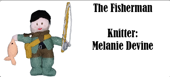 The Fisherman, knitter Melanie Devine Knitting Pattern by Elaine ecdesigns