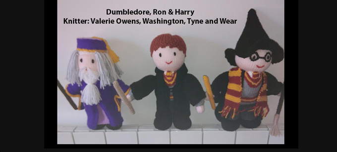 Harry, Ron & Dumbledore Knitter Valerie Owens Knitting Pattern by elaine ecdesigns 
