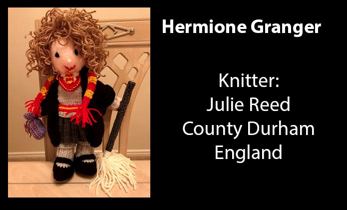 Hermione Granger Knitter Julie reed Knitting Pattern by elaine ecdesigns