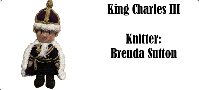 King Charles III Knitter Brenda Sutton  - Knitting Pattern by Elaine https://ecdesigns.co.uk