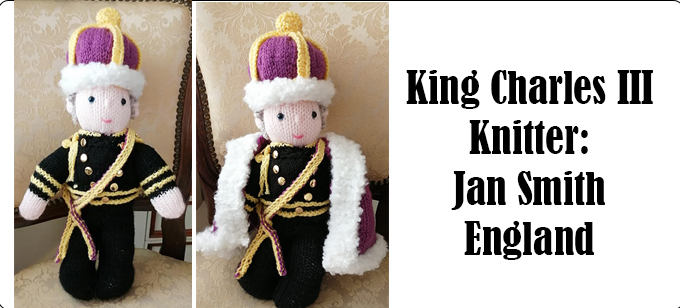 King Charles III - Knitter Jan Smith England- Knitting Pattern by Elaine https://ecdesigns.co.uk