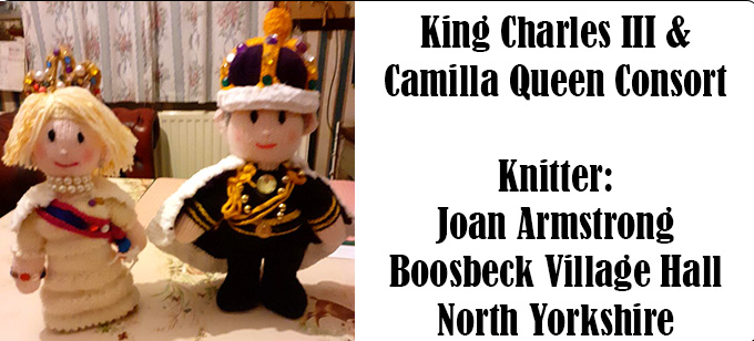 King Charles III & Camilla Queen Consort Knitter Joan Armstrong North Yorkshire - Knitting Pattern by Elaine https://ecdesigns.co.uk