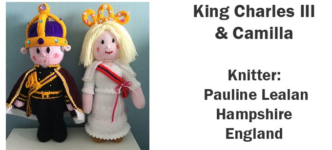 King Charles III knitter Pauline Lealan - Knitting Pattern by Elaine https://ecdesigns.co.uk