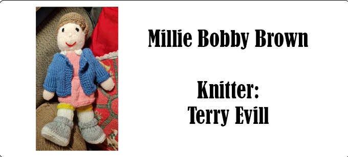 Millie Bobby Browns Knitter Terry Evill - Knitting Pattern by Elaine https://ecdesigns.co.uk